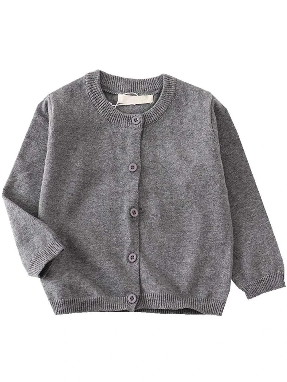 Toddler Gray Cotton Knit Button Cardigan Sweater Size 90 18-24M